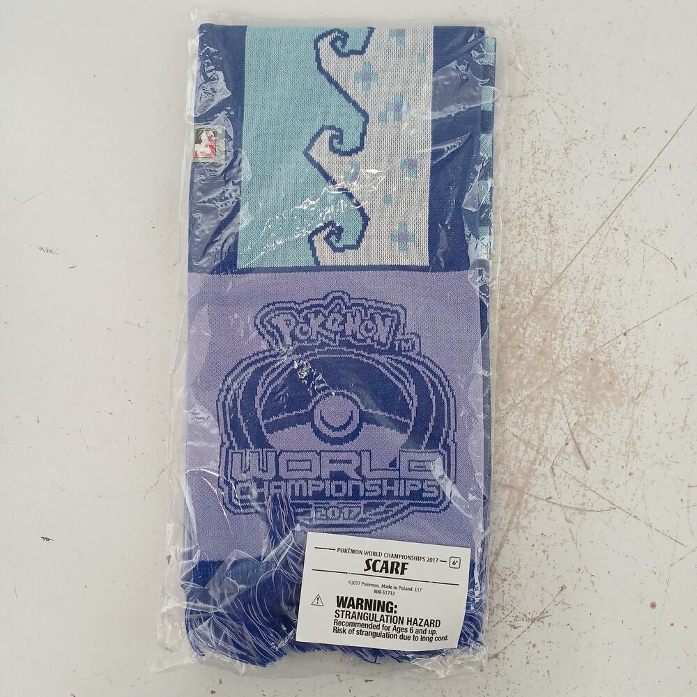 Pokemon World Championships 2017 Scarf Fringe Bottom Purple Blue Event Merch NEW